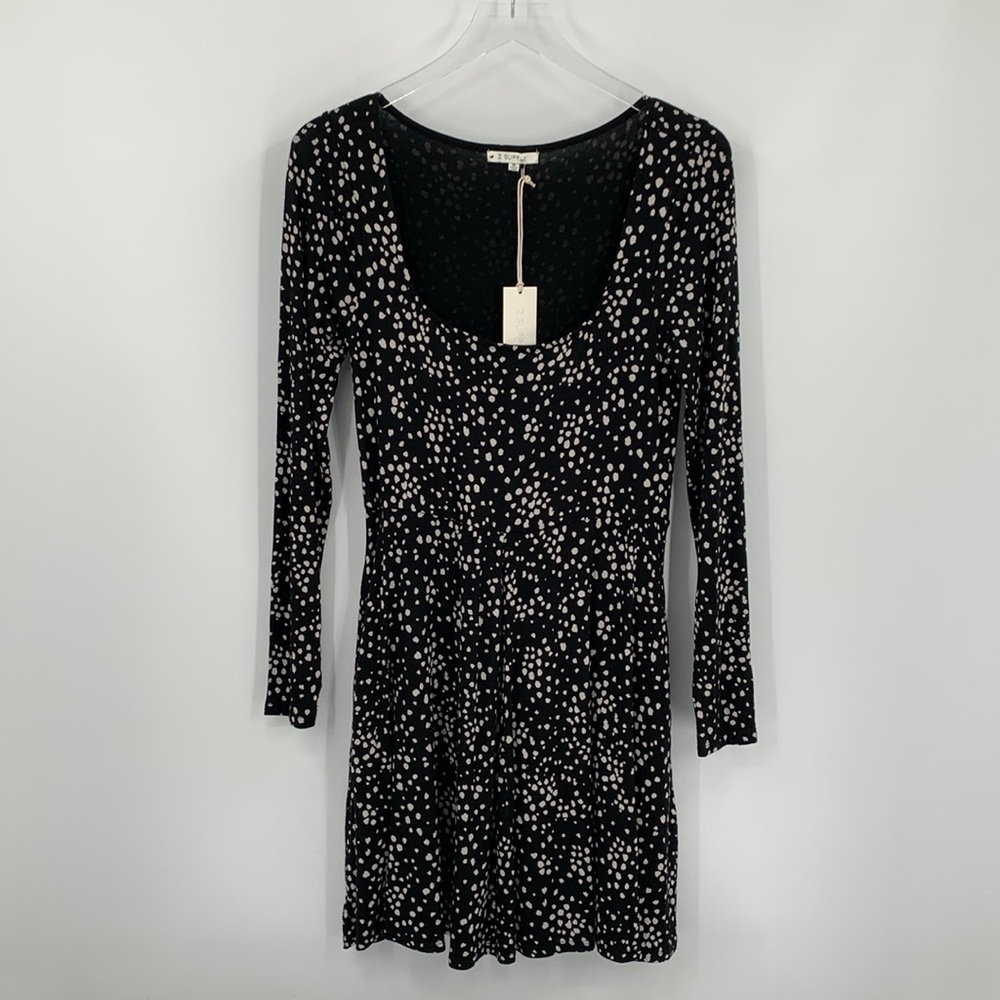 Z Supply Black Dress with Cream Dot Print